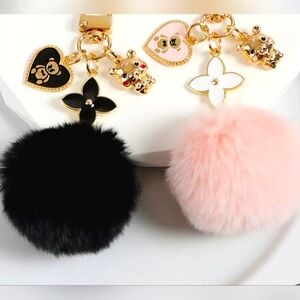 POM POM Bag Charm - Black